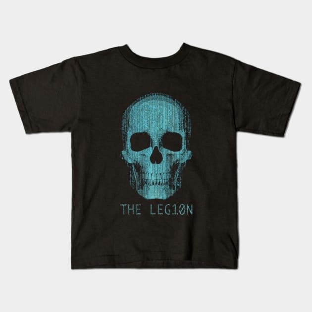Hacker Nerd Skull Kids T-Shirt by Drop23